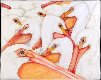 American White Pelican by Velda Newman