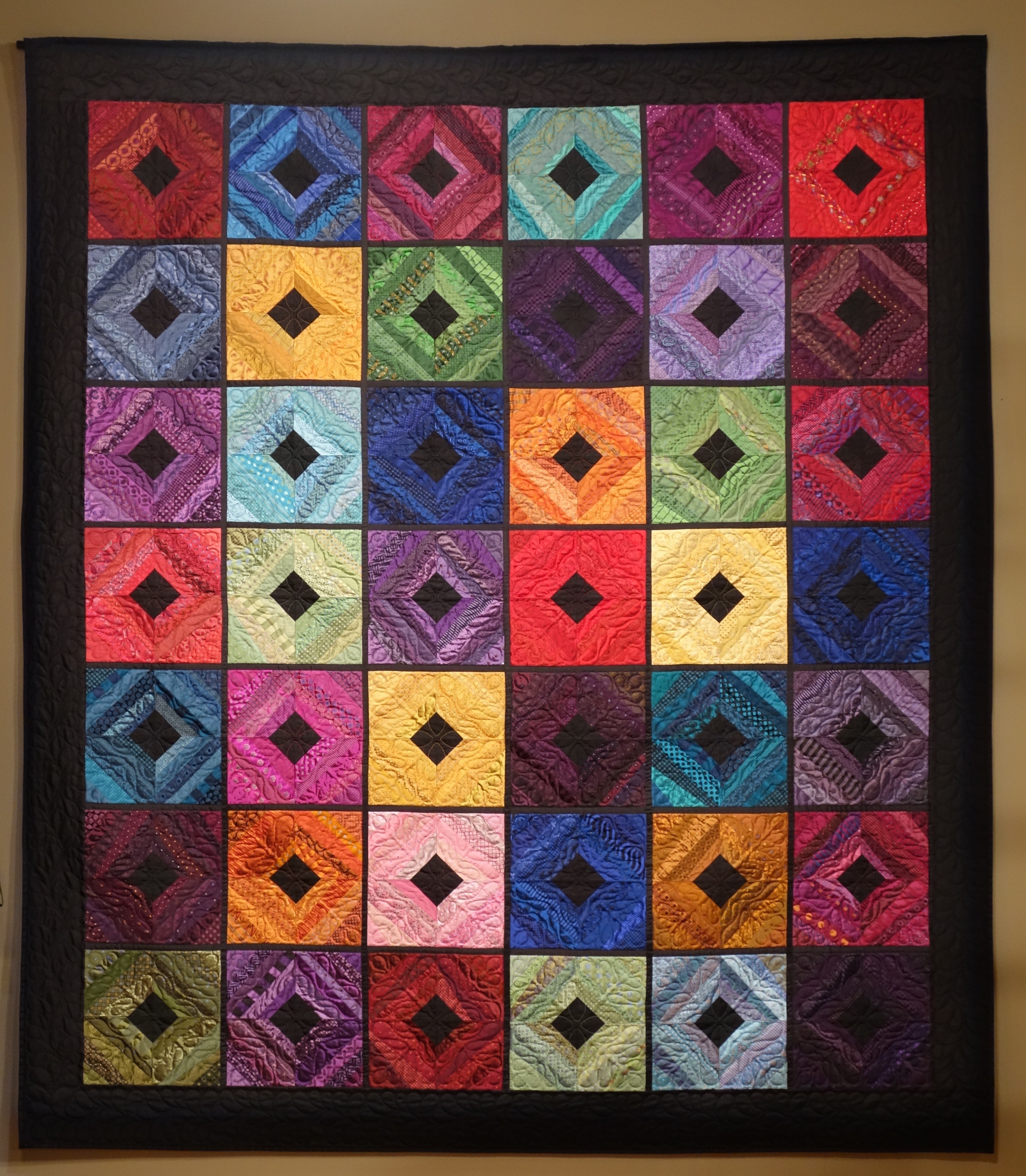 Silk Jewels quilt by Lynda Faires