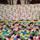 A set of pillowcases I just made to use when this quilt is bed-ready.