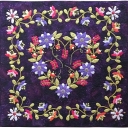 "Star Flower Heart" by Deborah Kemball, Chile. Deborah made this one while living in Chile. It is all hand appliquéd and hand quilted. The pattern is featured her first book "Beautiful Botanicals".