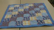 blue and green quilt