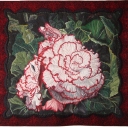 Begonia Picotee Lace - A painted wholecloth quilt with very heavy thread play. Inspiration photo by my husband, Gary