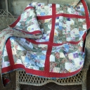 Scrappy Pinwheel Quilt on Chair