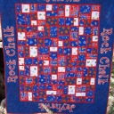 March Madness - I made this quilt during March Madness to honor my team, the Kansas Jayhawks. I used polar fleece for the backing to make it extra warm and snuggly.