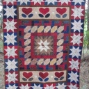 Ugly Fat Quarter Quilt - I made this quilt in an ugly fat quarter challenge with my local guild. We each brought a fat quarter of a fabric we thought was ugly and put them in a bag. Then we each pulled one out and had to make something using that fabric.