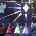 Three Kings - I made this little wallhanging for my mom in 2008. It is paper-pieced and I found the pattern in a book. I had a lot of fun using odd fabrics in it, like the Santa fabric in one of the king's robes.