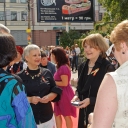 Jinny Beyer and I am at the Fourth Congress of the quilters in Kyiv, Ukraine, 2011