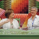 Jinny Beyer and I. The Second Congress of the quilters in Kyiv, Ukraine, 2009