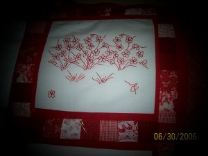 Red Work Quilt for Catey