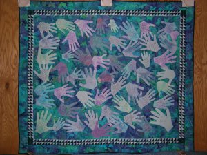 Friendship hands of love--MY VERY FIRST QUILT