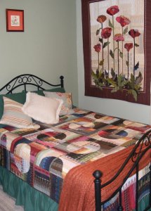 Dad's Plaids and Plaid Poppies sister quilts