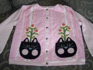 Blooming Kitties Quilted Sweatshirt