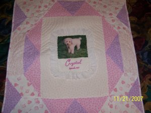 Crystal - Custom Dog Portrait Quilt