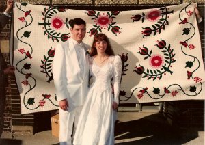 Wedding Birds in a Rose Tree