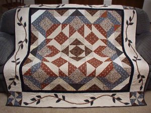 Geometric Quilt with vines