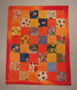 Orange doll quilt