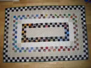 Chess quilt with snail