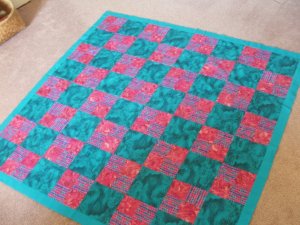 Turquoise and pink charity quilt