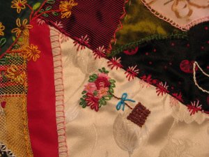 antique crazy quilt block