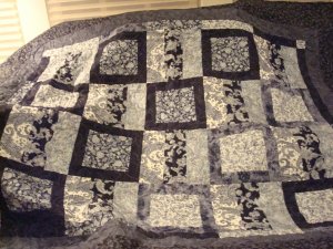 Black and Silver Wedding Quilt