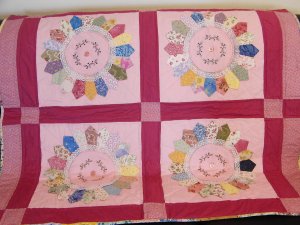 Pink Hand pieced Dresden Plate