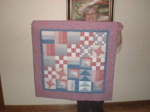 Sampler Quilt in Blues & Reds