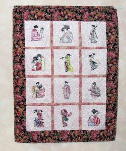 Geishas in the Garden Wall Quilt