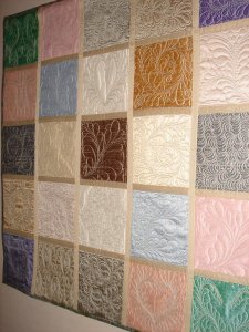 Embroidered silk quilt