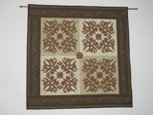 brown quilt