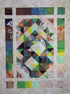 Contemporary Forest Leaves Quilt