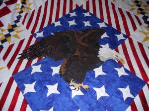 Patriotic eagle quilt