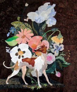 Dutch Flowers & Whippet Figurine