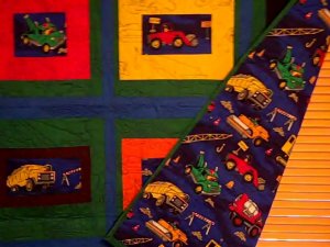 A little boys construction dream quilt