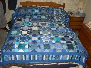 Blue Fusion Scrap Quilt