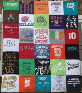 Bridget's tee shirt quilt