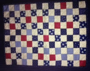 Red, White, and Blue doll quilt