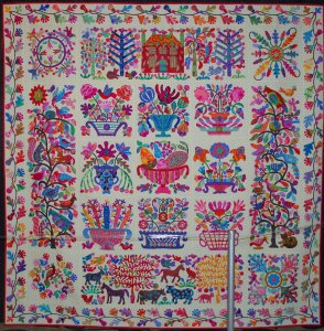 Vases, Birds, and Other Things by Kim McLean,<br>Quilted by Kay Fernihough